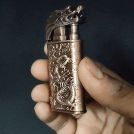 First Dot Dragon Double Flame Luxury Windproof Lighter Gift for Men - Pocket Lighter
