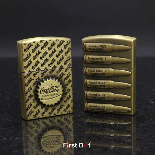 (Pack of 2) Classic Metal Gas Lighter Combo