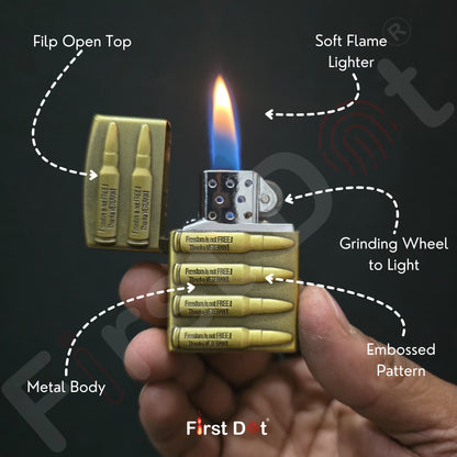 (Pack of 2) Classic Metal Gas Lighter Combo