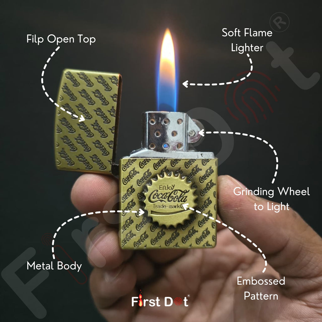 (Pack of 2) Classic Metal Gas Lighter Combo