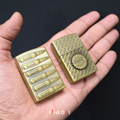 (Pack of 2) Classic Metal Gas Lighter Combo