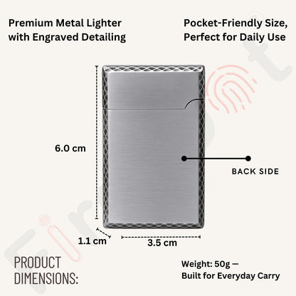 Good Luck Dice Embossed Refillable Cigarette Lighter Silver