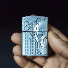 First Dot Skull Skeleton Classic Windproof Lighter | Flip-Top Lighter