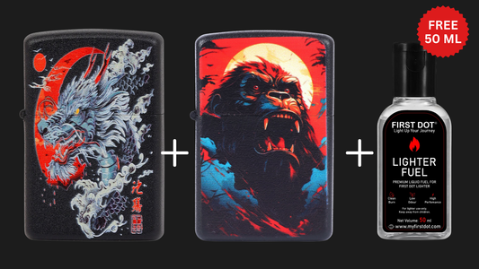 Street Graphic Cigarette Lighters Combo | Premium Box + Free 50ml Fuel