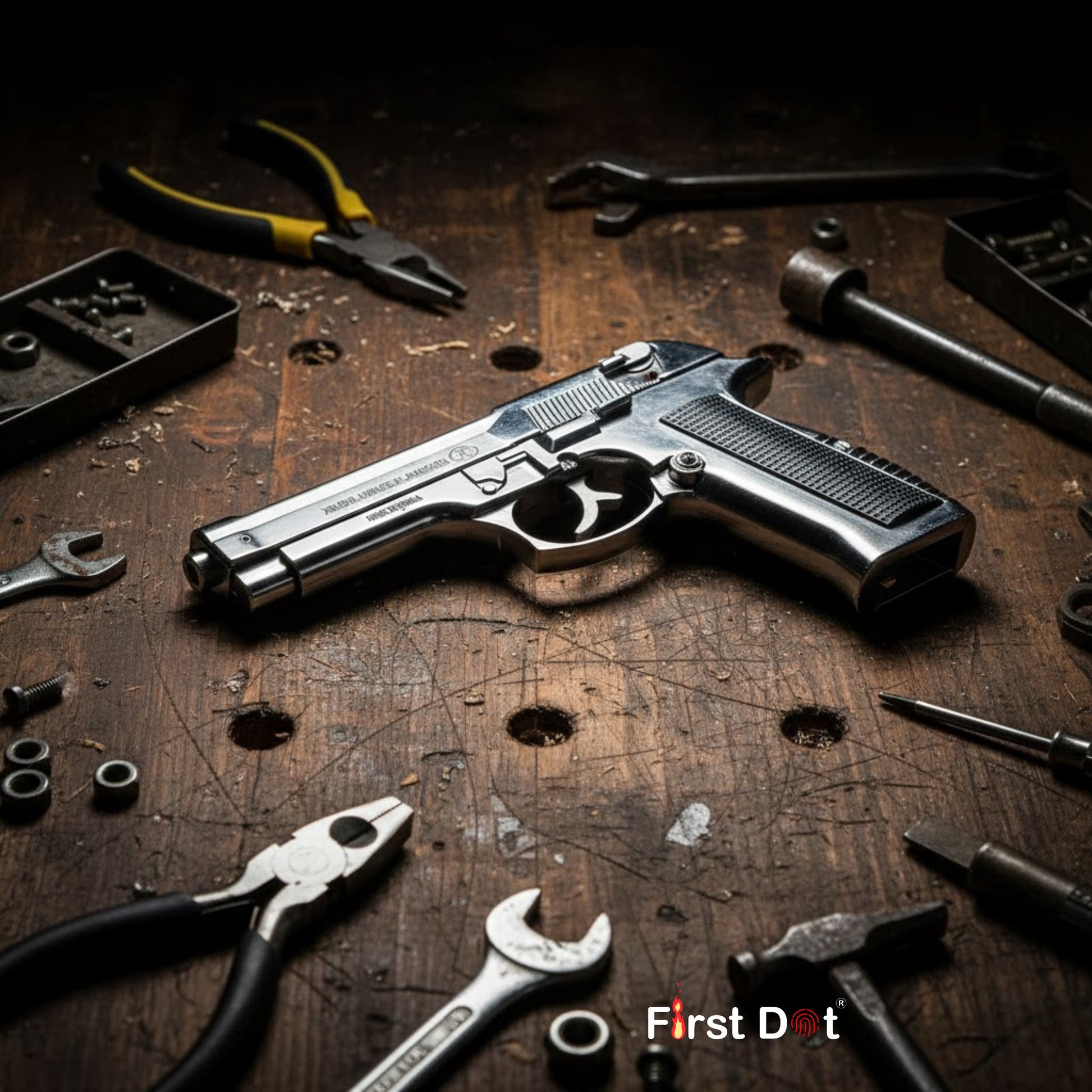 608 Gun Shape Windproof Jet Lighter – Metal Body