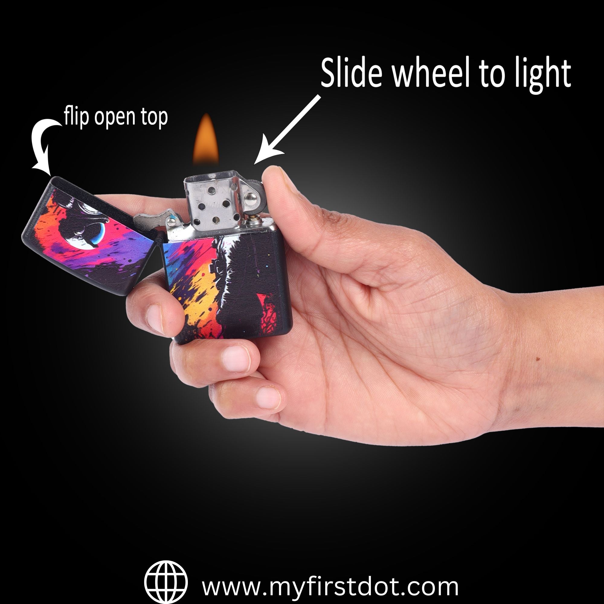 Astronaut Men Windproof Cigarette Lighter for Men | Pocket Classic Lighter for Smoking | | First Dot