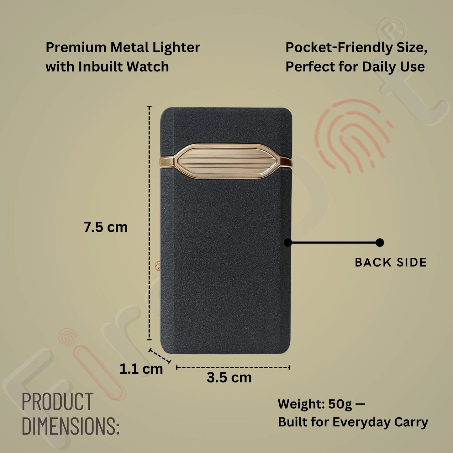 Aurum Luxury Classic Analog Watch Lighter for Men - Black
