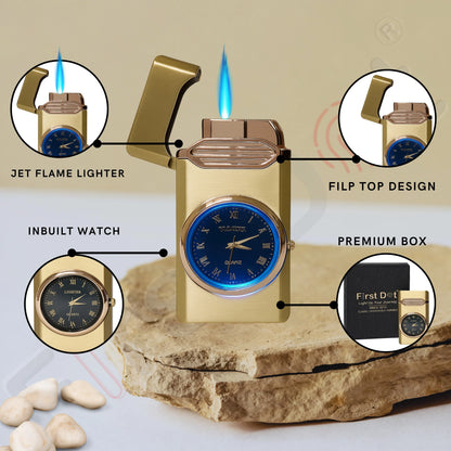 Aurum Luxury Classic Analog Watch Lighter for Men - Gold