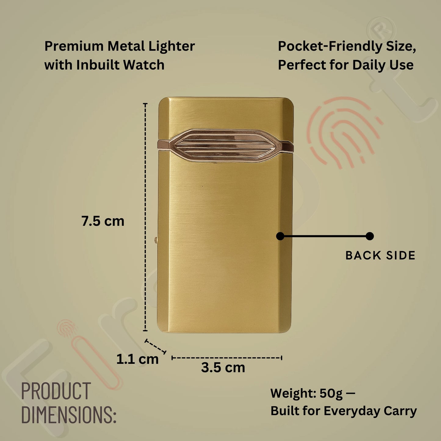 Aurum Luxury Classic Analog Watch Lighter for Men - Gold