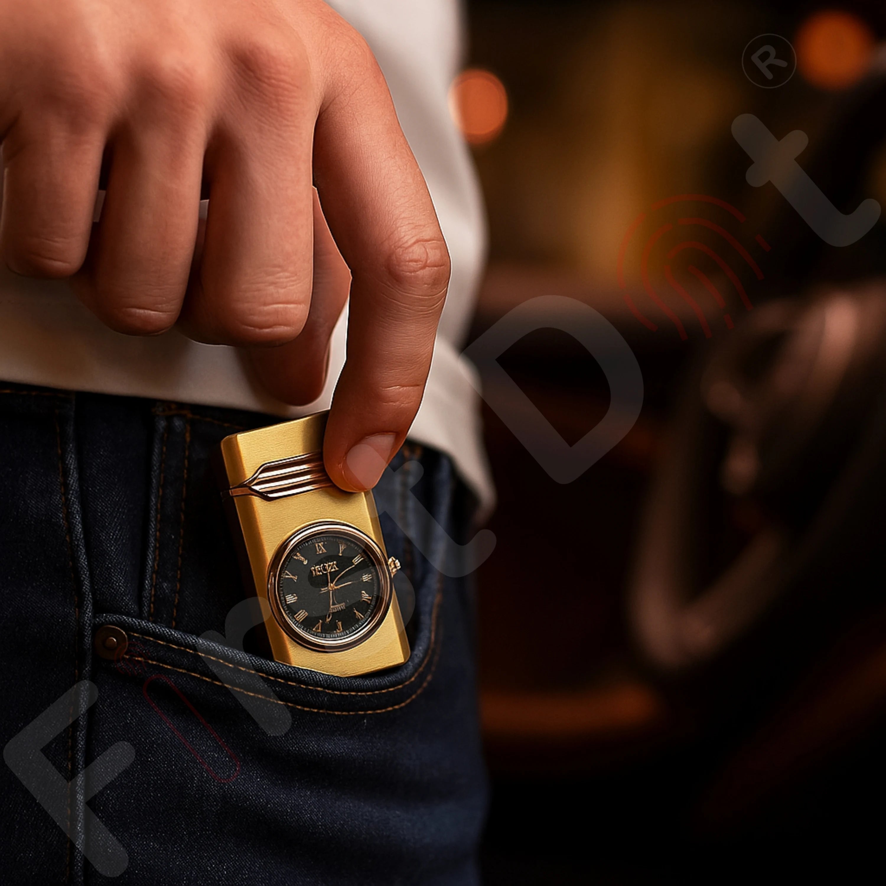 Aurum Luxury Classic Analog Watch Lighter for Men - Gold