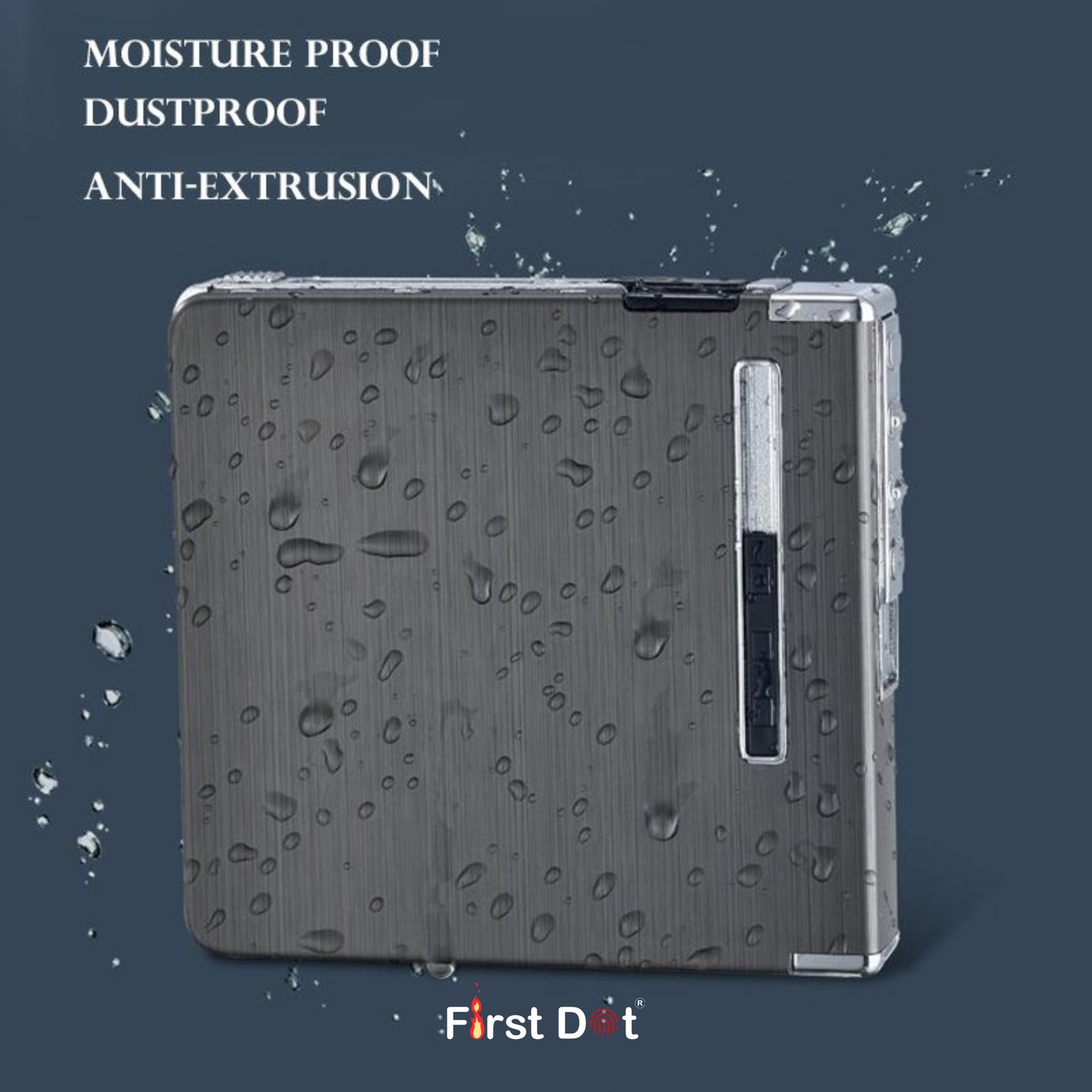 Aluminum Cigarette Case with USB Electric Lighter | Holds 20 Cigarettes