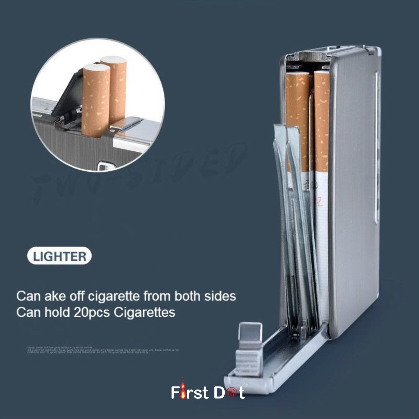 Aluminum Cigarette Case with USB Electric Lighter | Holds 20 Cigarettes