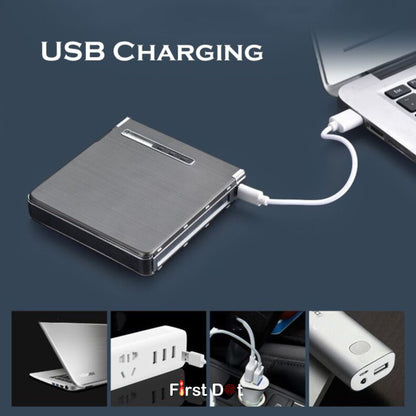 Aluminum Cigarette Case with USB Electric Lighter | Holds 20 Cigarettes