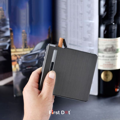 Aluminum Cigarette Case with USB Electric Lighter | Holds 20 Cigarettes