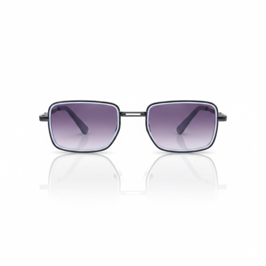 Axiom Rectangular Sunglasses | Gradient Smoke Grey Lenses