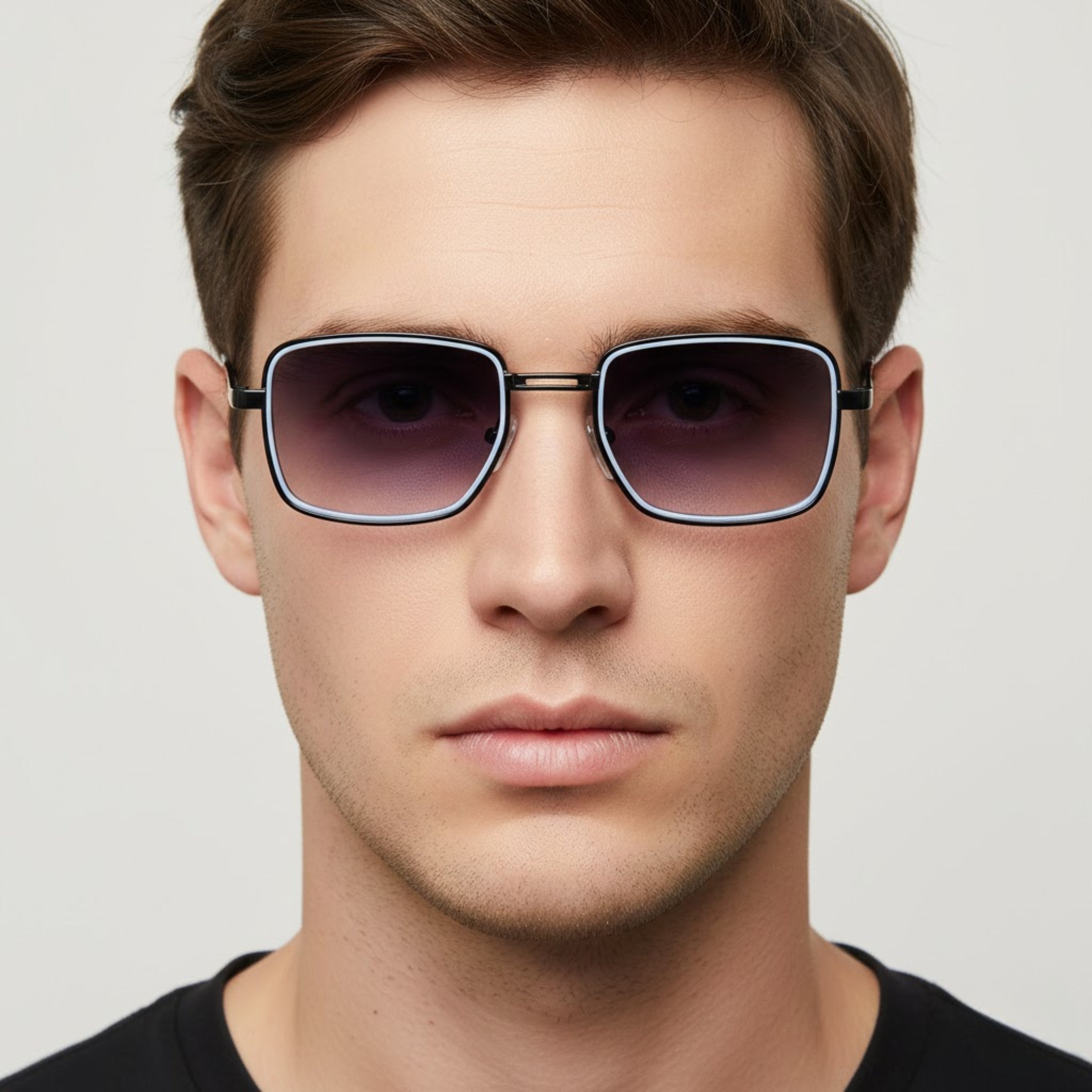 Axiom Rectangular Sunglasses | Gradient Smoke Grey Lenses