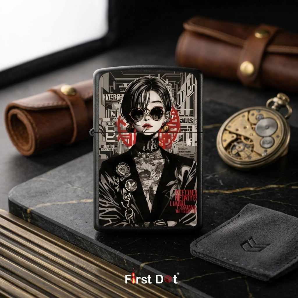 Badass Girl Classic Lighter Windproof Cigarette Lighter