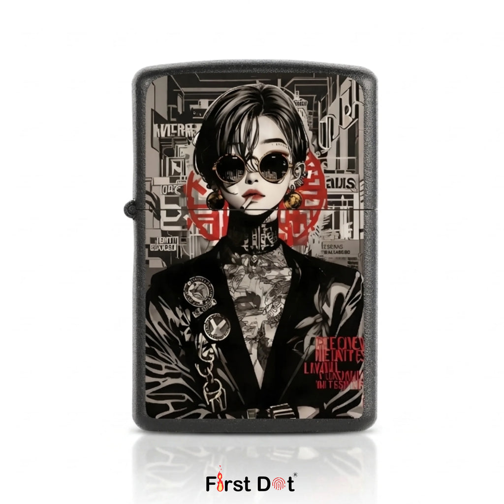 Badass Girl Classic Lighter Windproof Cigarette Lighter