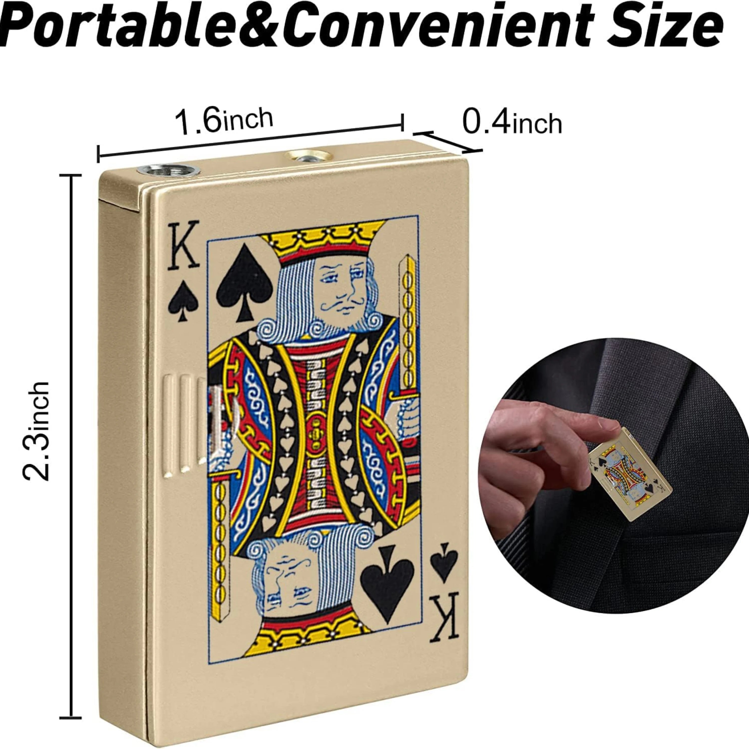 Badshah Gold Jet Torch Lighter – Windproof Refillable Butane Lighter | Ace Poker Card Design