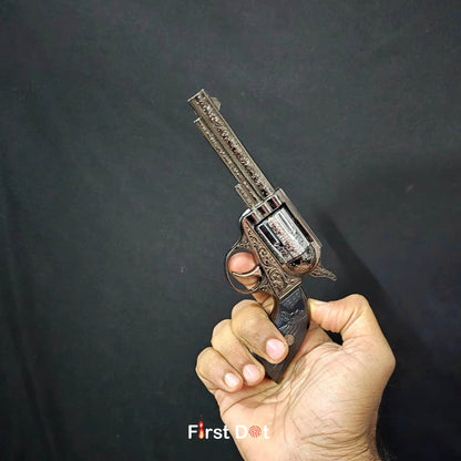 Premium Big Size Vintage Revolver Gun Lighter – Windproof Jet Flame | First Dot