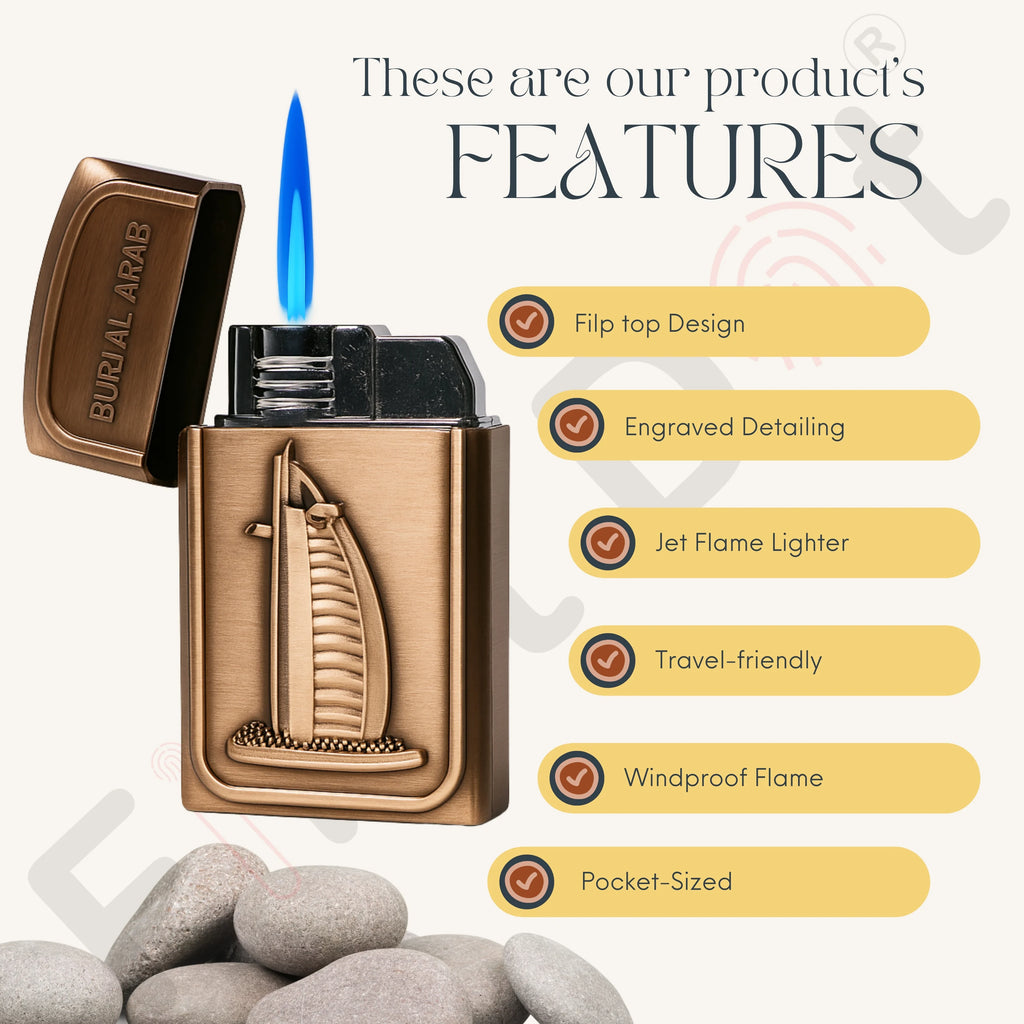 Burj Al Arab – Vintage Brass Finish | Jet Flame Torch - Brown
