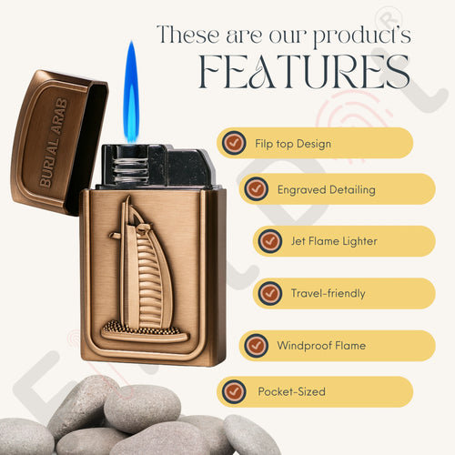 Burj Al Arab – Vintage Brass Finish | Jet Flame Torch - Brown