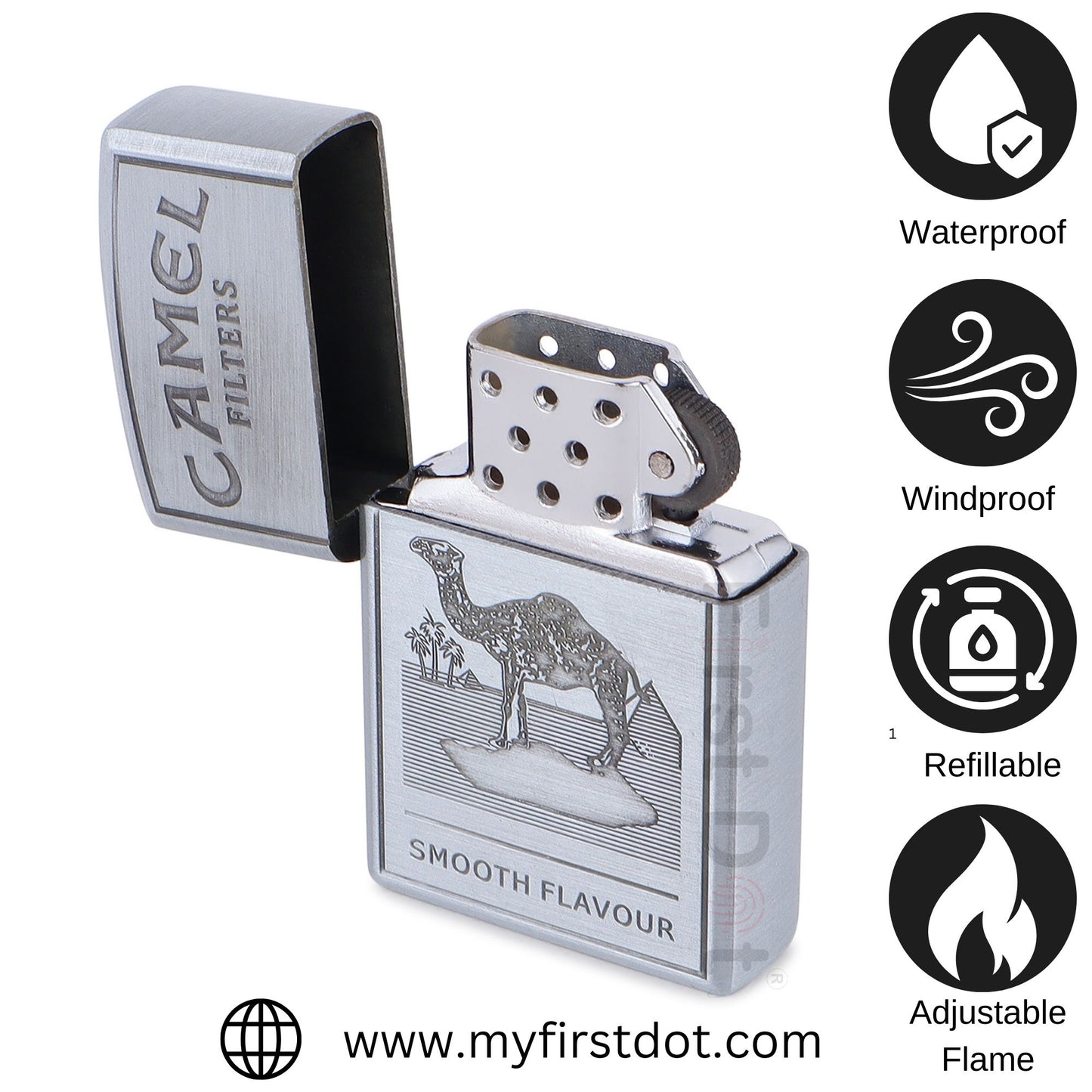 Camel Premium Refillable Cigarette Lighter – Perfect for Gifting | First Dot