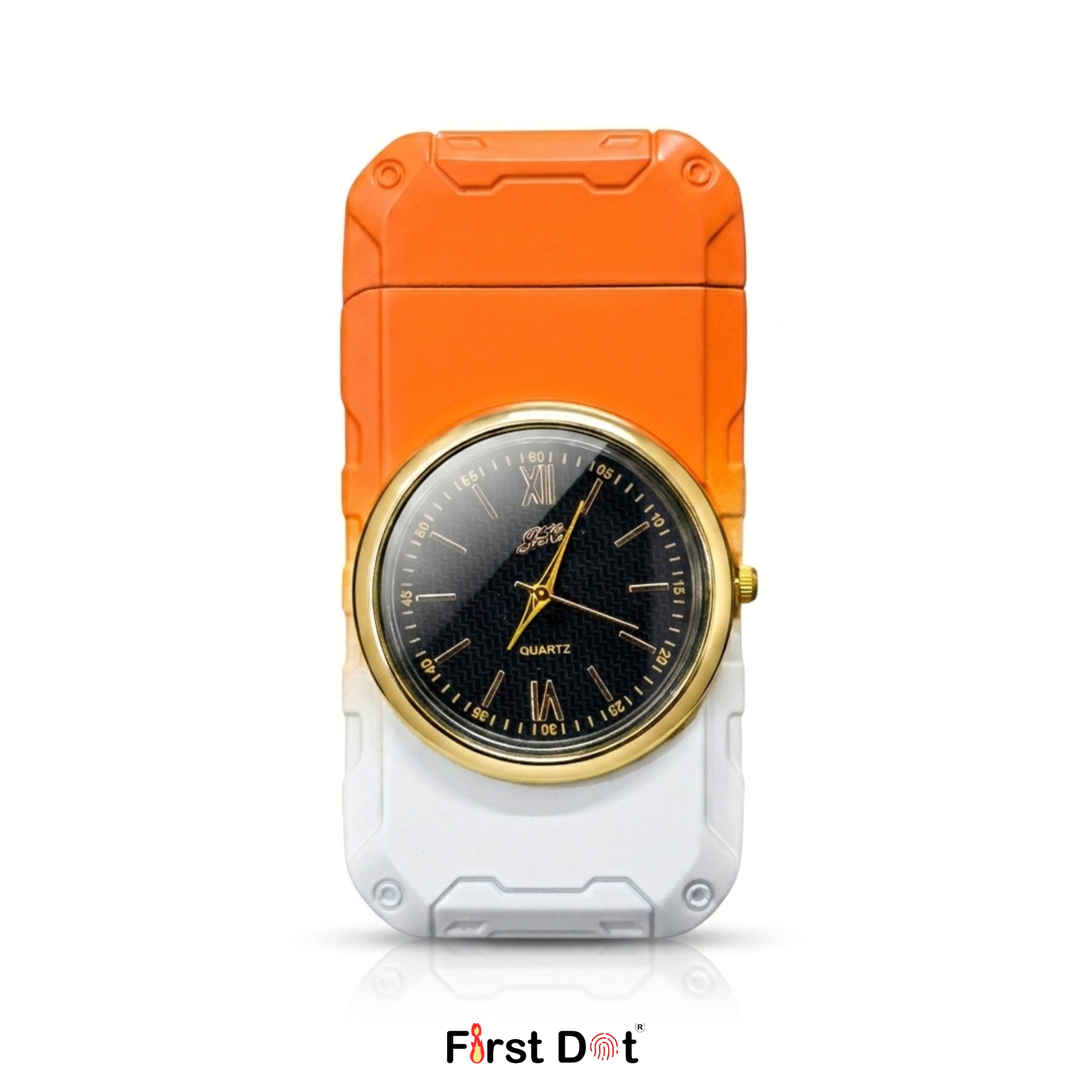 First Dot ChronoFlame Dual Flame Lighter with Analog Watch