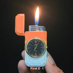 First Dot ChronoFlame Dual Flame Lighter with Analog Watch