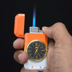 First Dot ChronoFlame Dual Flame Lighter with Analog Watch