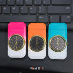 First Dot ChronoFlame Dual Flame Lighter with Analog Watch