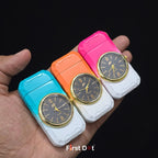 First Dot ChronoFlame Dual Flame Lighter with Analog Watch