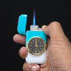 First Dot ChronoFlame Dual Flame Lighter with Analog Watch