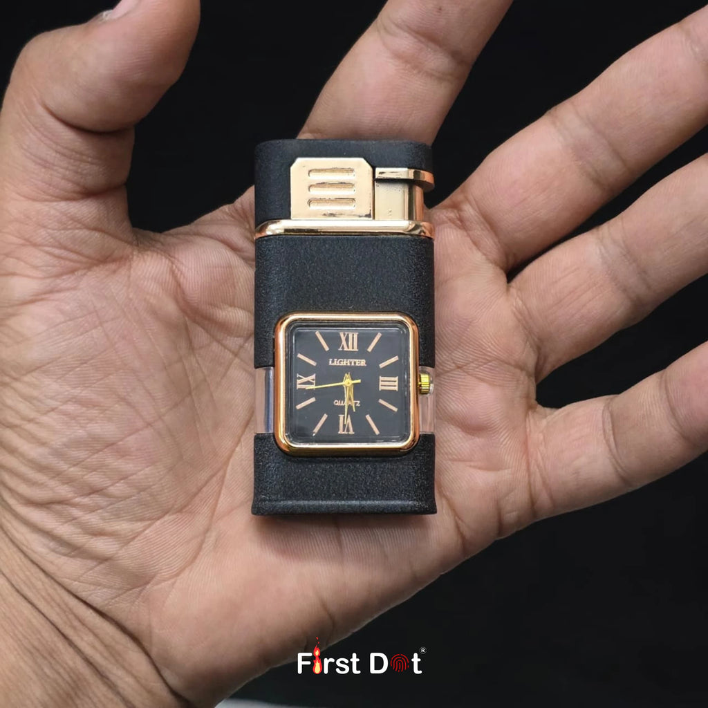 Premium ChronoLite Dual Flame Watch Cigarette Lighter