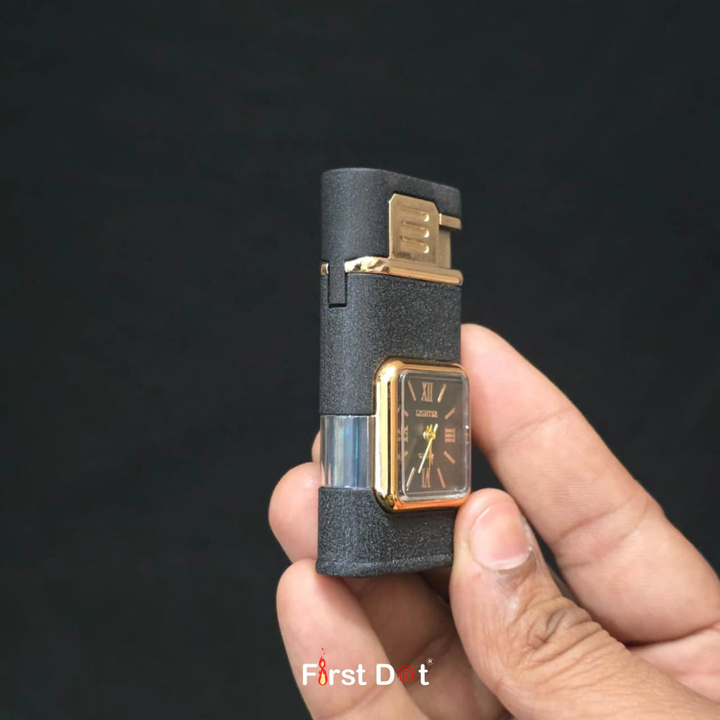 Premium ChronoLite Dual Flame Watch Cigarette Lighter