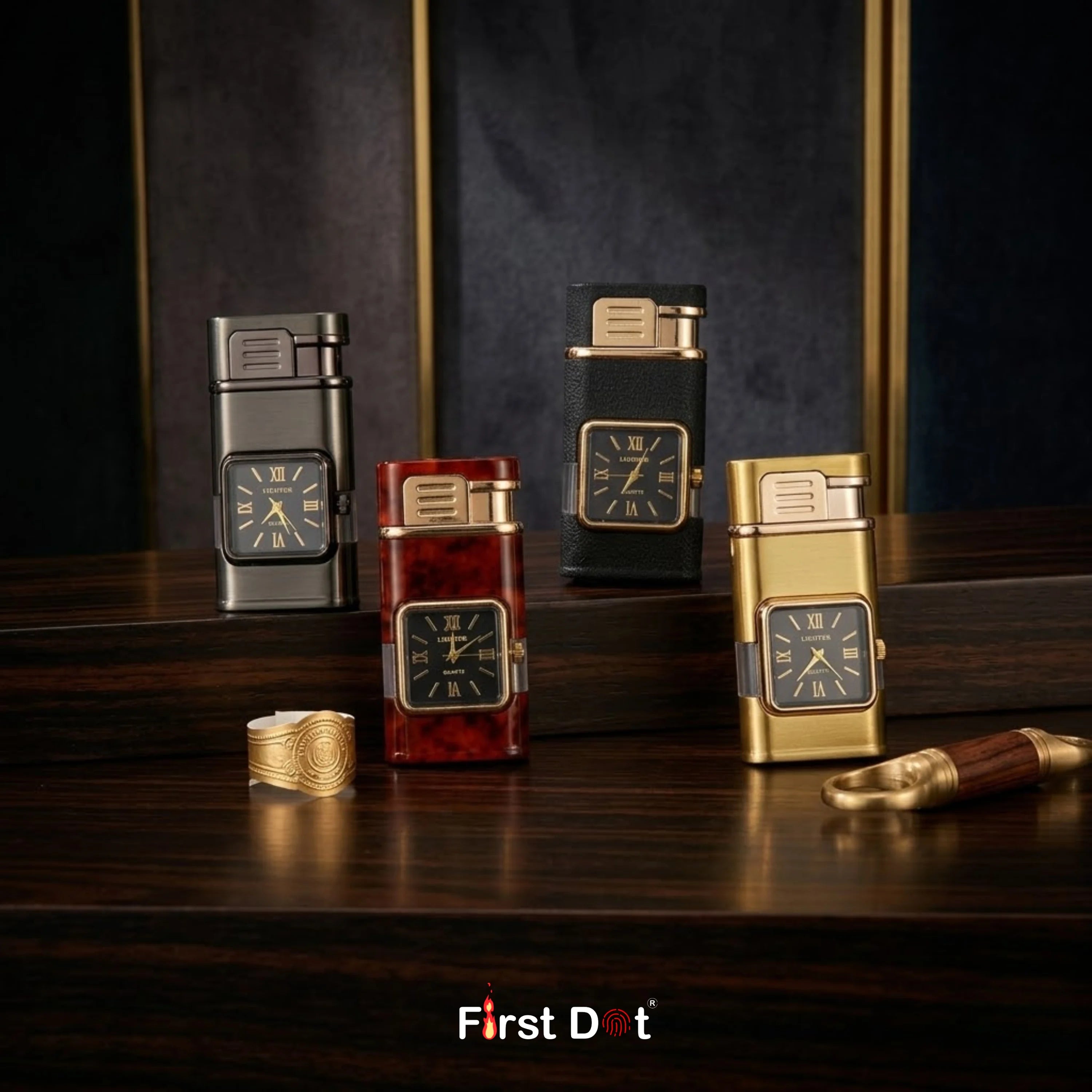 Premium ChronoLite Dual Flame Watch Cigarette Lighter