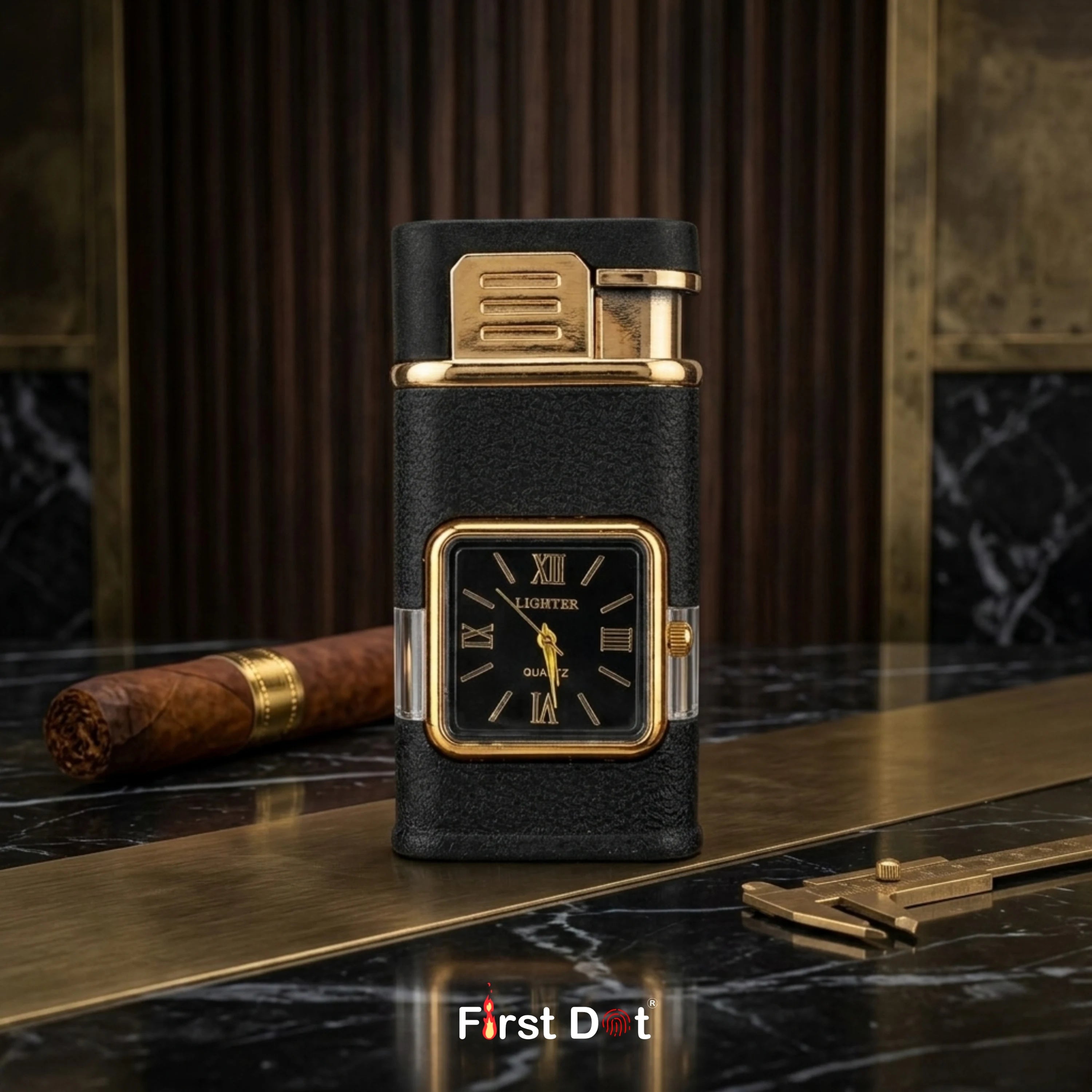 Premium ChronoLite Dual Flame Watch Cigarette Lighter