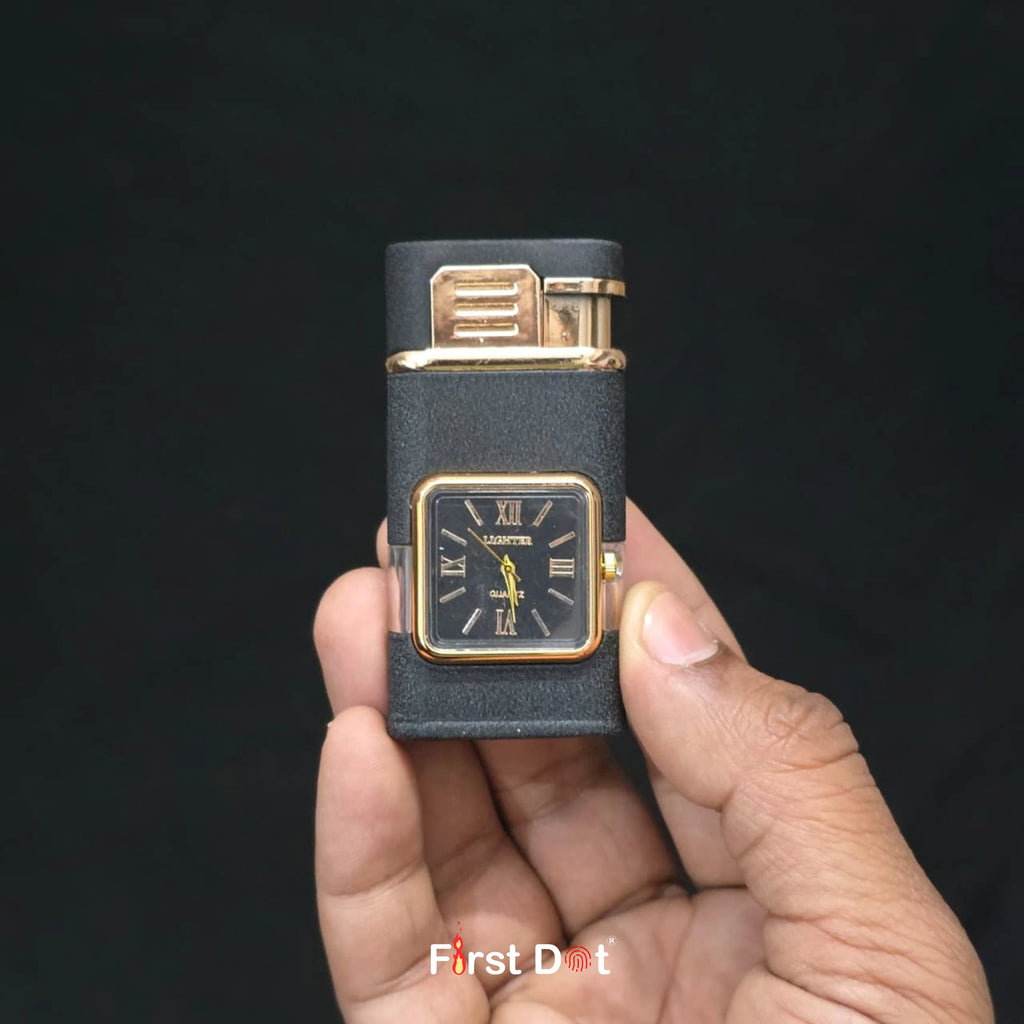 Premium ChronoLite Dual Flame Watch Cigarette Lighter