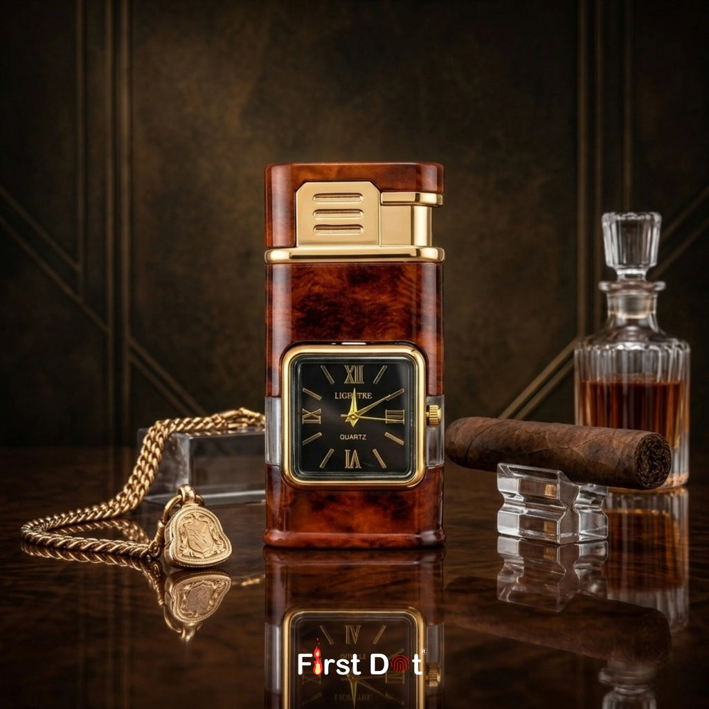 Premium ChronoLite Dual Flame Watch Cigarette Lighter