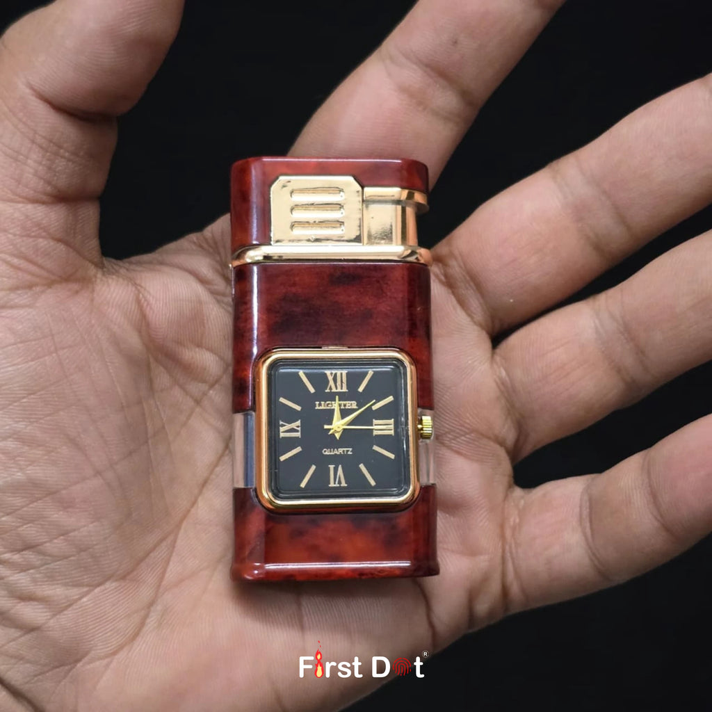 Premium ChronoLite Dual Flame Watch Cigarette Lighter