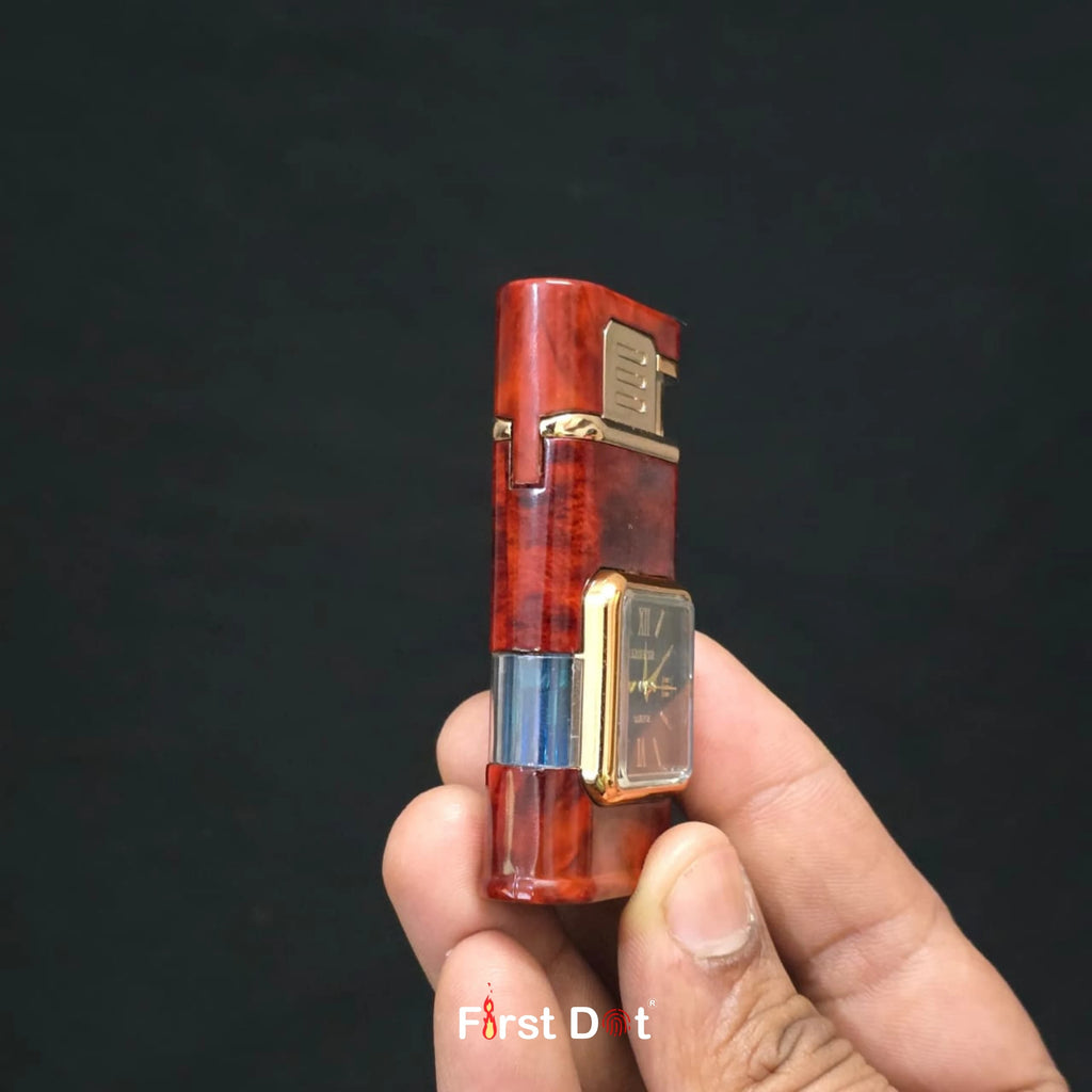 Premium ChronoLite Dual Flame Watch Cigarette Lighter