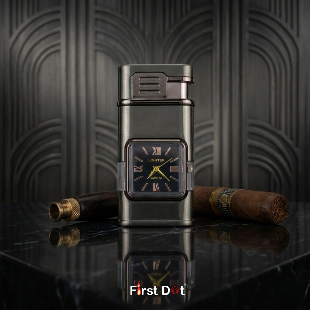 Premium ChronoLite Dual Flame Watch Cigarette Lighter
