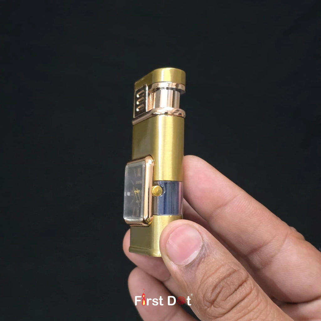 Premium ChronoLite Dual Flame Watch Cigarette Lighter