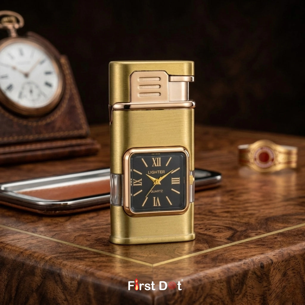 Premium ChronoLite Dual Flame Watch Cigarette Lighter