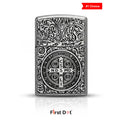 First Dot Classic Cross Engraved Cigarette Lighter