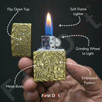 (Pack of 2) Classic Metal Gas Lighter Combo