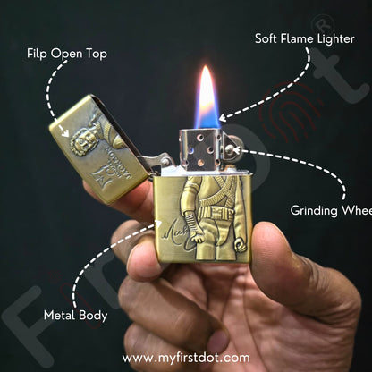 Combo of 2 Embossed Metal Cigarette Lighters + Free 50ml Fuel