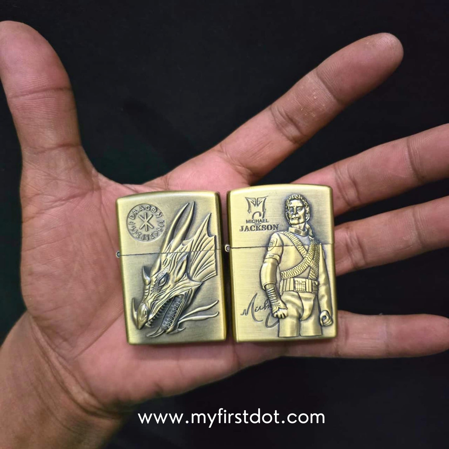 Combo of 2 Embossed Metal Cigarette Lighters + Free 50ml Fuel