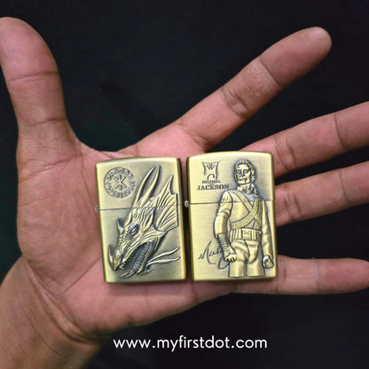 Combo of 2 Embossed Metal Cigarette Lighters + Free 50ml Fuel