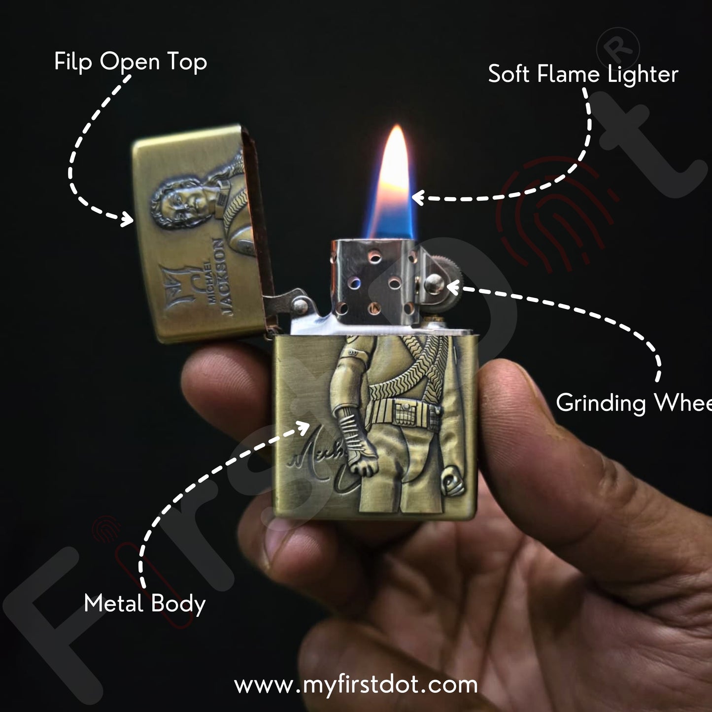 Combo of 2 Embossed Metal Cigarette Lighters + Free 50ml Fuel